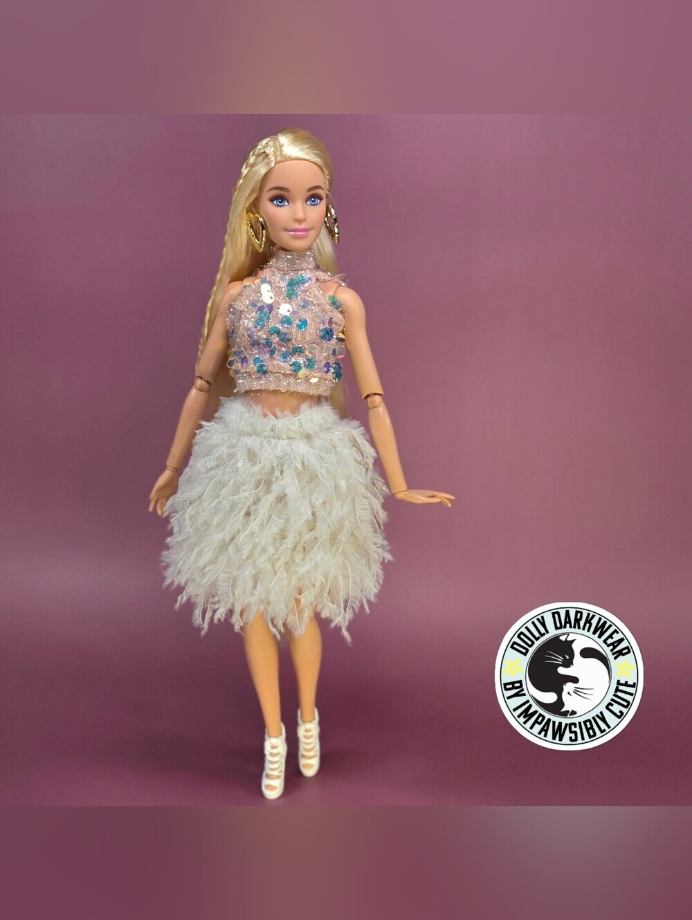 For Belly Button Barbie- Glam Sequin Tank and Whispy Skirt